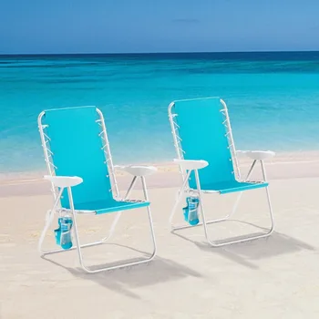 2 комплекта опор для пляжного кресла с откидывающейся спинкой, бирюзовый