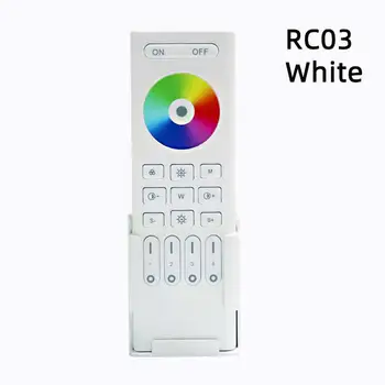 RC03RF с радиочастотным пультом дистанционного управления 2,4 ГГц, 4-зонным RGB RGBW RGBCCT в черно-белом цвете.