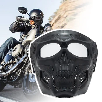 Велосипедные Цветные очки, Мотоциклетная маска с черепом и скелетом, Ветрозащитная маска для всего лица, тактический защитный шлем для игры в пейнтбол, маска