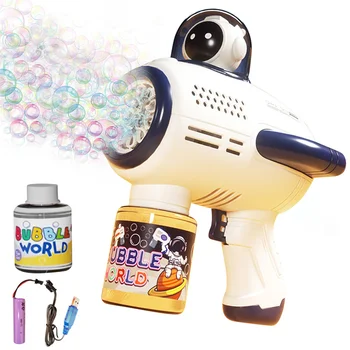 Машина для мыльных пузырей для малышей, 8-луночная машина для мыльных пузырей, автоматическая воздуходувка для мыльных пузырей со светодиодной подсветкой, летние игрушки для мыльных пузырей