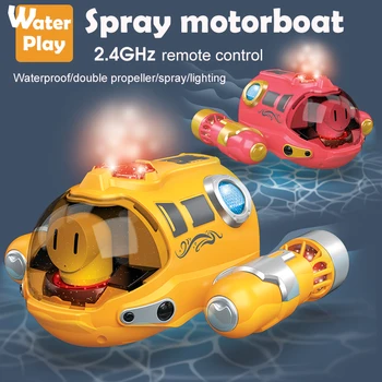 Радиоуправляемая лодка Spray Submarine 2.4 G Электрический пульт дистанционного управления Водонепроницаемая Моторная лодка Беспроводной корабль на радиоуправлении Игрушки для детей