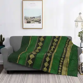 Узелок с декоративным золотисто-зеленым рисунком, Одеяло для кондиционирования Воздуха, Мягкое Теплое Легкое Тонкое одеяло, Узелок в ирландском гэльском стиле